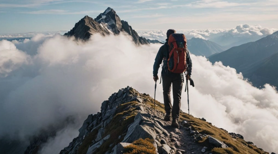 High-altitude hiking